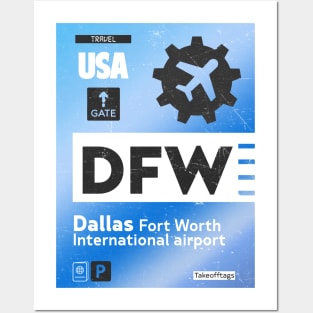 DFW Dallas airport tag Posters and Art